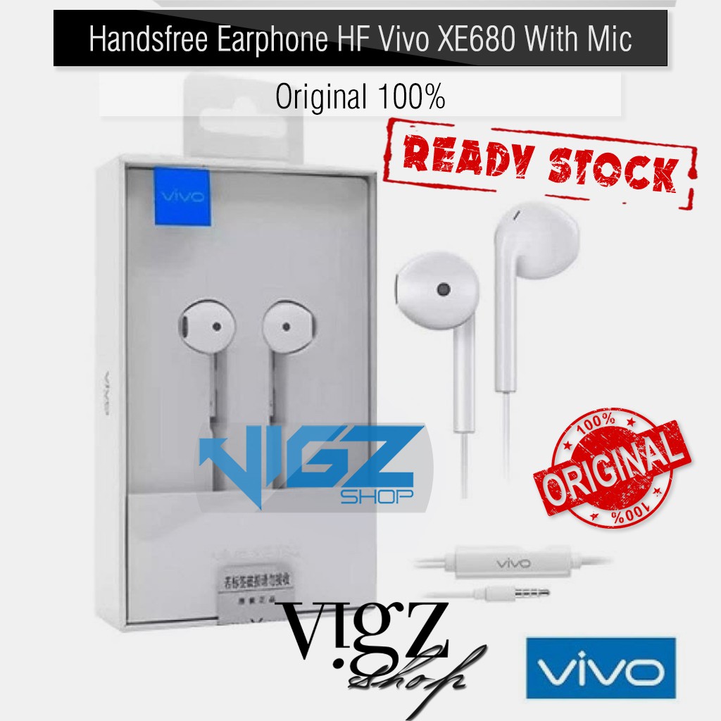 Handsfree HF Earphone Vivo XE680 For Vivo V3 V5 V7 V9 V11 Pro Y91 Y93 Y95 Original