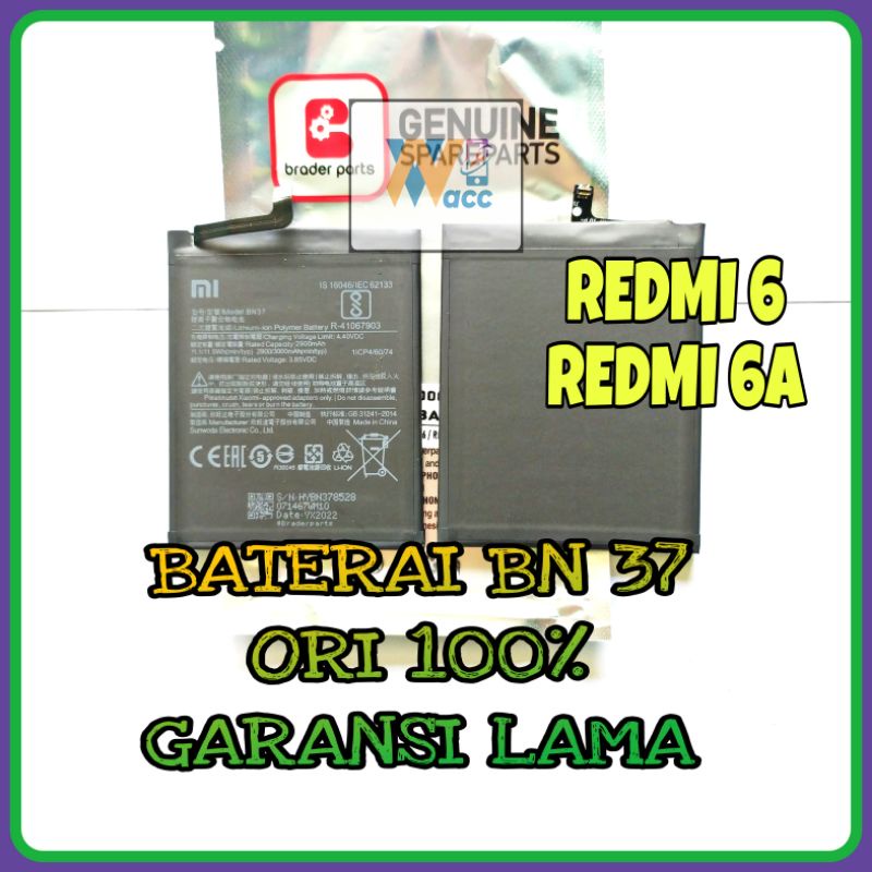 BATERAI REDMI 6 /BATERAI REDMI  6A / BATERAI REDMI BN37 / BATRE REDMI 6 / BATRE REDMI 6A / BATRE RED
