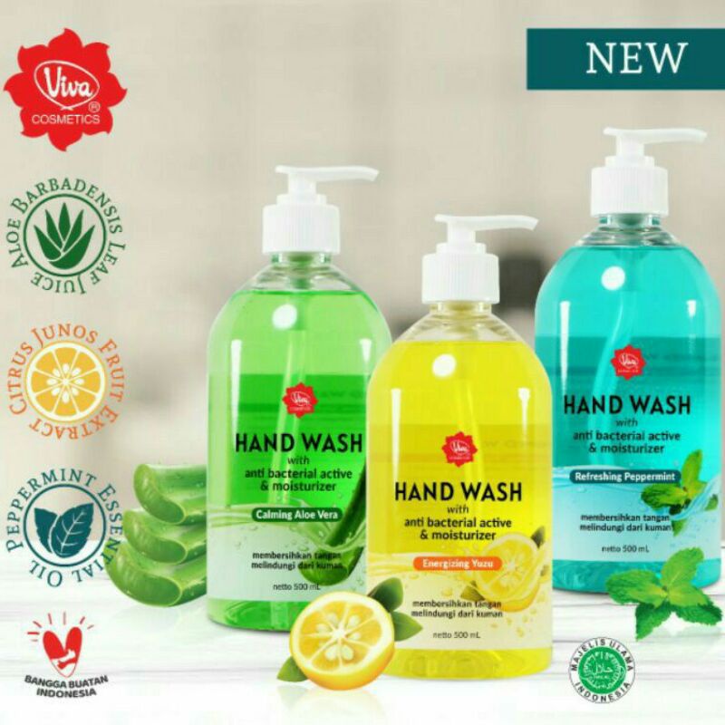 Hand Wash Viva Sabun Cuci Tangan Peppermint Yuzu Orange Aloe Vera