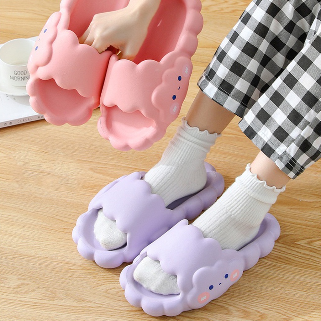 BRGUNIK Sandal Slop Jelly Korea Wanita Awan Cloud Tebal Empuk Lucu Cantik Elegant Best Seller Import R796