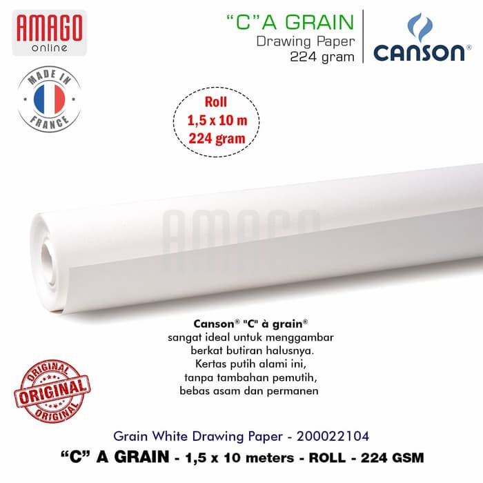 CANSON C A GRAIN - DRAWING PAPER 224G - ROLL -1,5X10M - 200022104