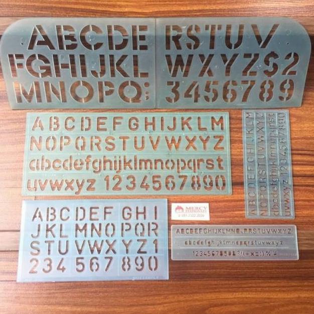 

langsung order saja] Penggaris Huruf & Angka Templates - Penggaris Sablon - Lettering Stenc