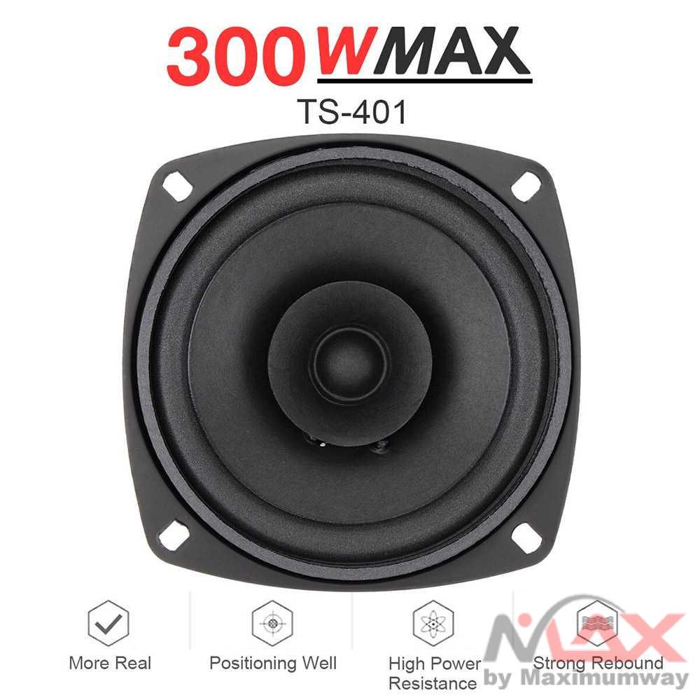 Pcinener Speaker Mobil HiFi 4 Inch 300W 1 PCS - TS-401 12V 4 Inch 300W Universal Car Coaxial Speaker Vehicle Door Auto Audio Music Stereo Full Range Frequency Hifi Speakers