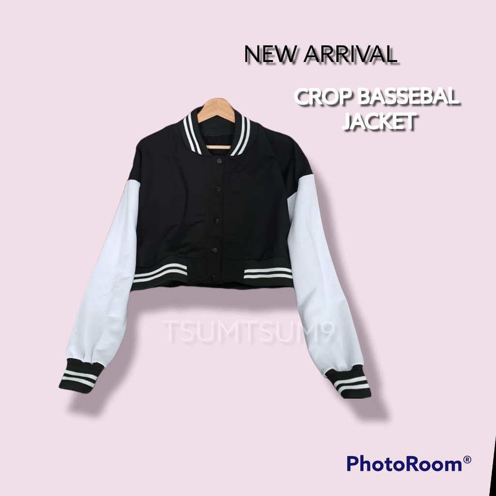 Jaket Baseball Crop | Jacket Korean Style Varsity Fashion Terbaru