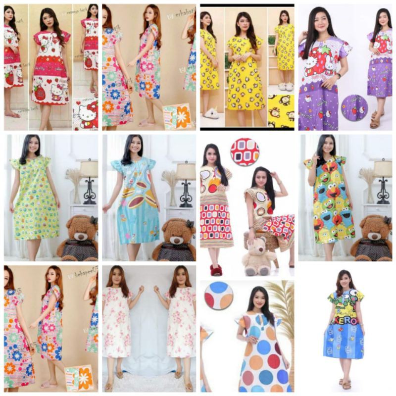 tey-17 Batik wanita ASJ SA HRB026 Kenongo Kemeja Tosca Pendek-Daster Krakter Ld110