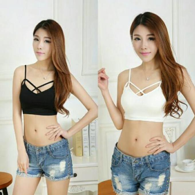 Bra Kemben Bralette Sport Bustier - Bra Fashion Busa Tali Depan Silang Promo Terbaru