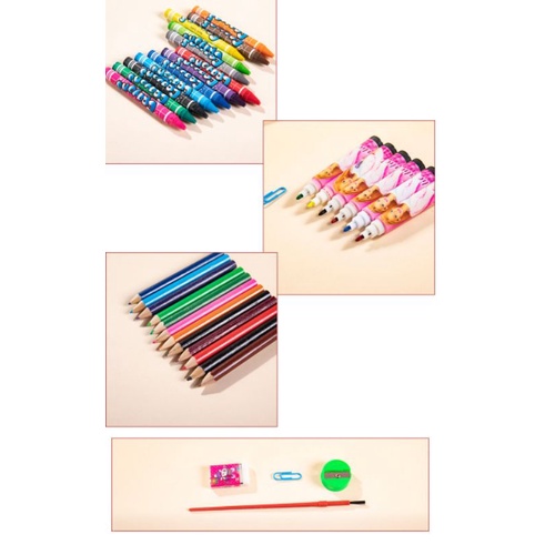 

Pensil warna set 46 pcs kartun Kitty crayon set kotak melukis gambar anak-anak sekolah hadiah gift