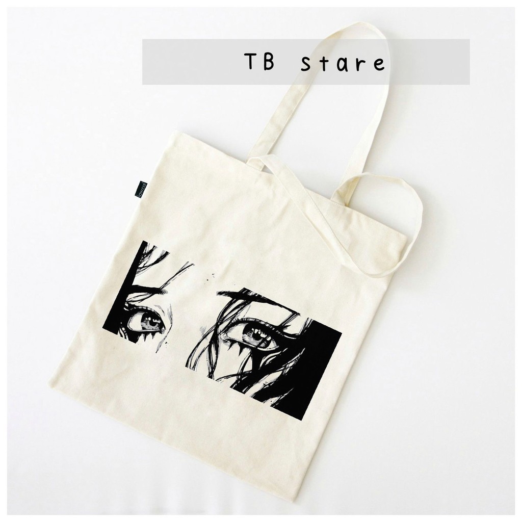 Totebag stringbag  estetik | simpel | girl &amp; boy | mask | black and white | motif #TOSI