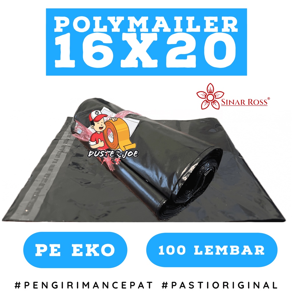 

Plastik Polymailer 16x20 Sinar Ross EKO HITAM PE PER 1 IKAT
