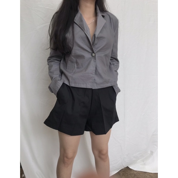 Selim Label Yoon Crop Blazer Korea Wanita Crop Shirt