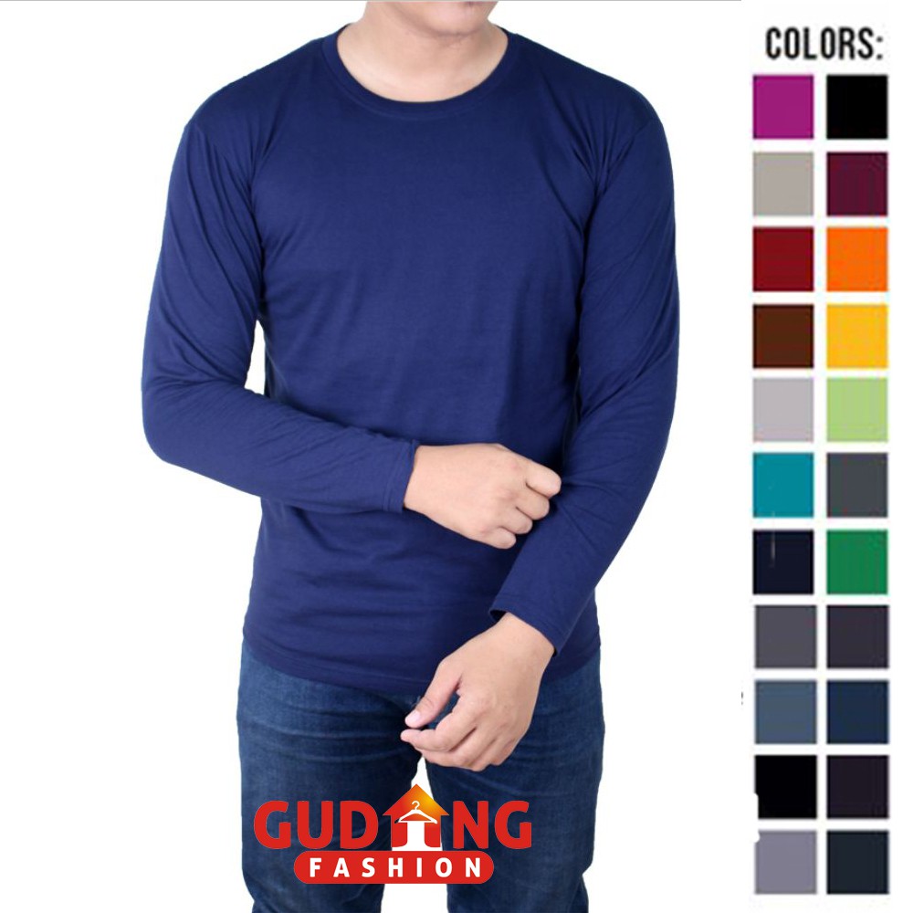 Kaos Polos Panjang Katun - Banyak Pilihan Warna POL (COMB)