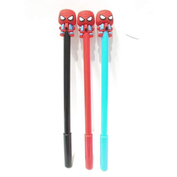 

Pulpen Bolpen Kepala Spiderman Alat Tulis Gel Hitam 0.5 mm -
