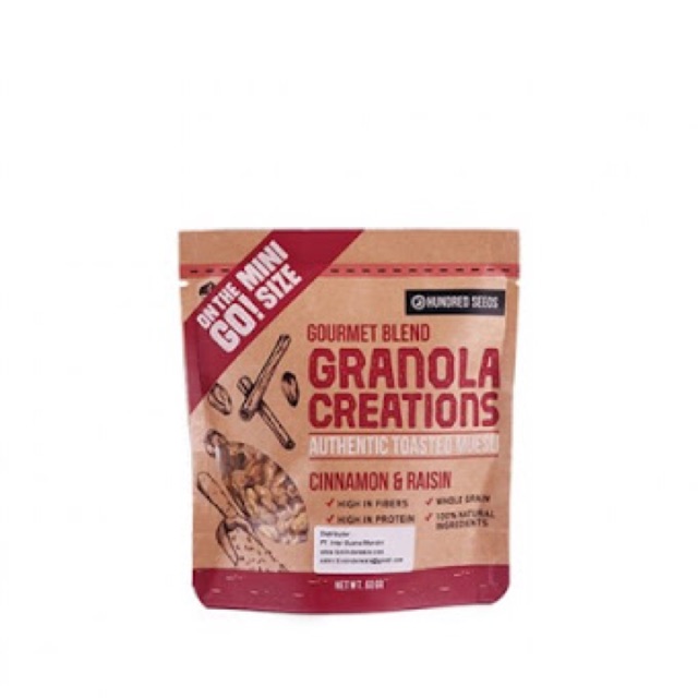 

Granola creations cinnamon raisins mini size