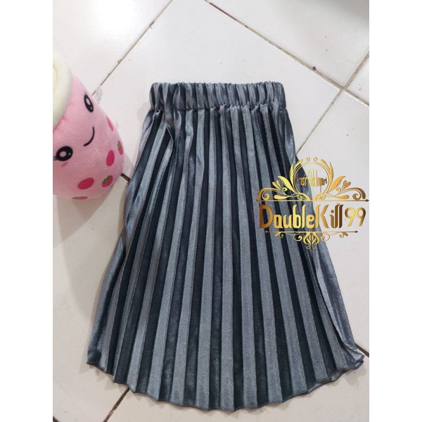 GROSIR ROK IMPORT / ROK 7/8 PLISKET BLUDRU VELVET PREMIUM  GLOSSY-ABU TUA 1-3 TAHUN