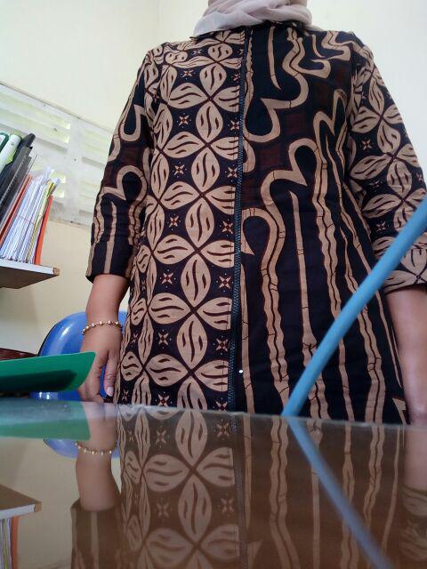 Batik Tunik Zipper Seling Genes Modern Kekinian Pakaian Kerja Kantor Kondangan Selling Seragaman