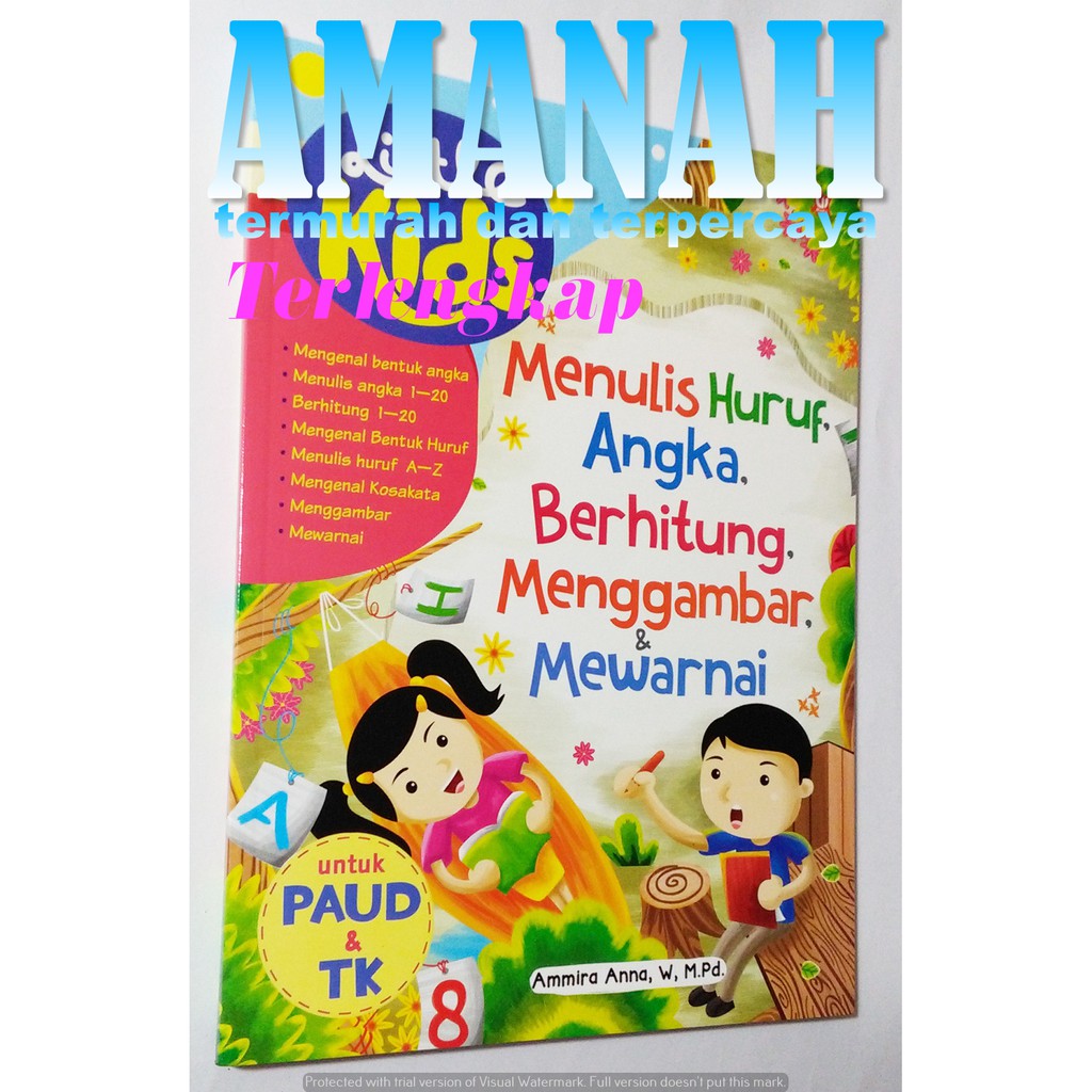  Buku Anak TK PAUD BALITA menulis huruf angka berhitung 