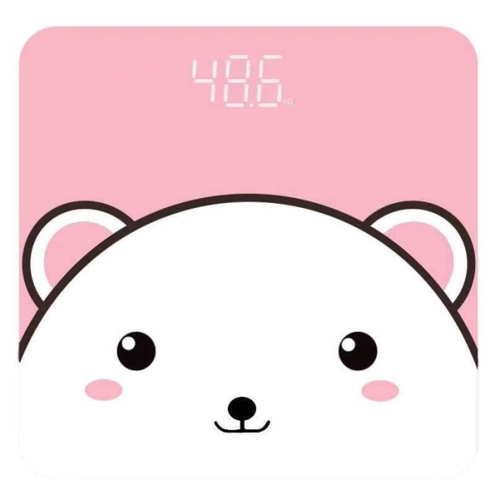 Timbangan Badan Kaca Digital - Elektronik 180kg KARTUN SCALE OLL - 2125-2125-PINK RANDOM