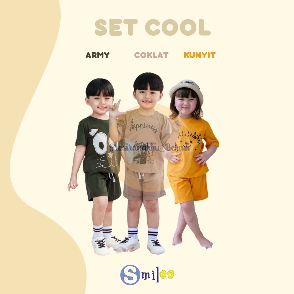 Setelan Anak Unisex Smilee Cool Mix Motif Size 1-5Th