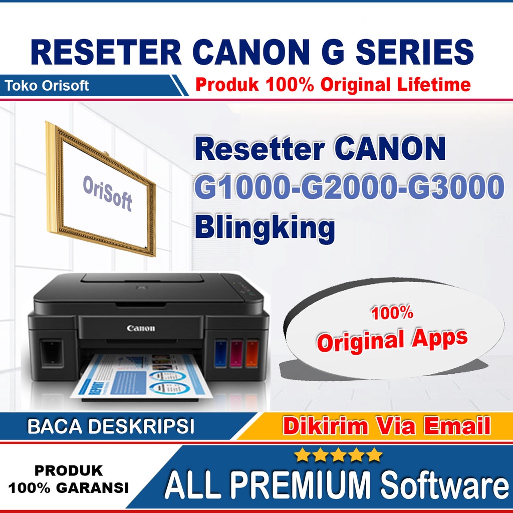 Resetter/RESET PRINTER Canon G Series G1000-G2000-G3000 Original Full Version Lifetime