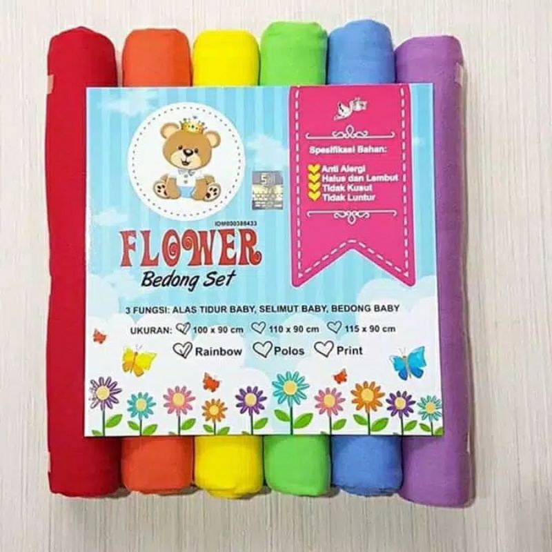 bedong bayi ukuran 100*90 cm flower