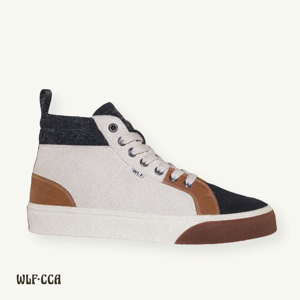 Sepatu Sneakers Suede Casual Pria dan Wanita WLF Vagabond Mid Off White