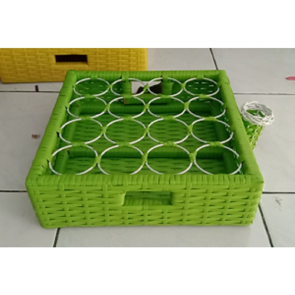 Jual Cuci Gudang Tempat Air Tempat Aqua Gelas 16 Cup Keranjang Rotan Tempat Aqua Gelas Bahan 4601