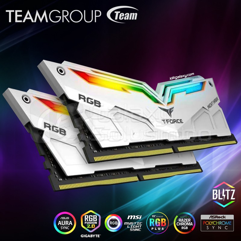 TEAM T-Force Night Hawk RGB (2x8) 16GB DDR4 kit 3600MHz - White RAM