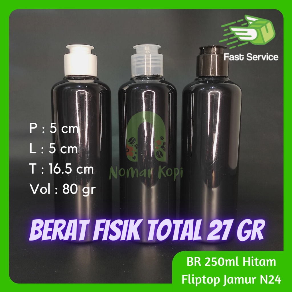 BOTOL 250ml BR AMBER FLIPTOP JAMUR PET TEBAL PET TEBAL HANDSANITIZER PARFUME KOSMETIK