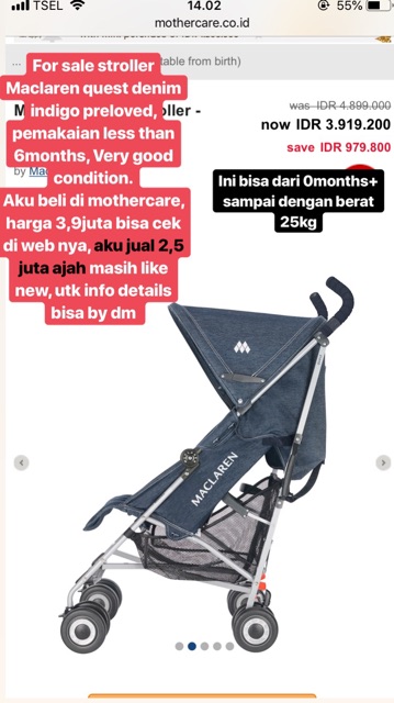 stroller maclaren harga