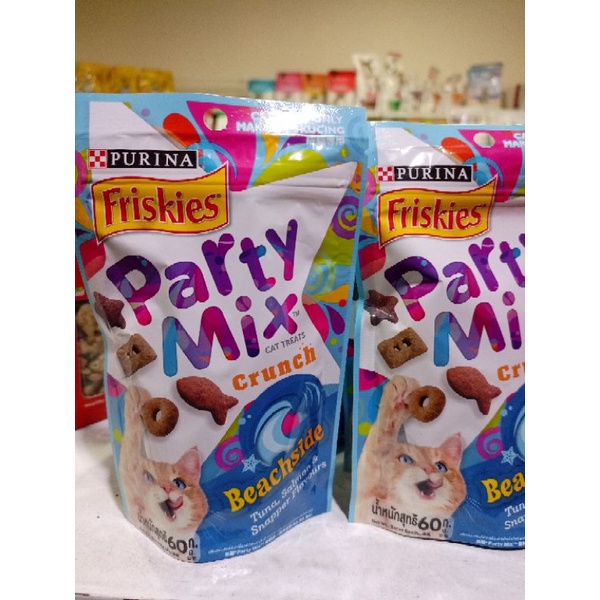 Cemilan kucing - Party Mix snack kucing crunch beachside 60gr