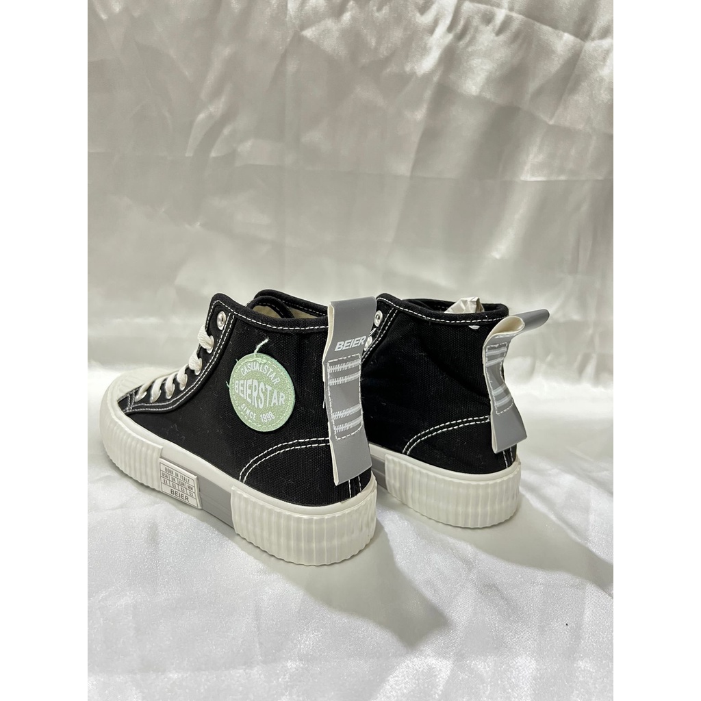 IMPORT Sepatu Wanita Sneaker Canvas Tinggi Wanita Casual Size 35-40 BEIER STAR NORMAL-HITAM