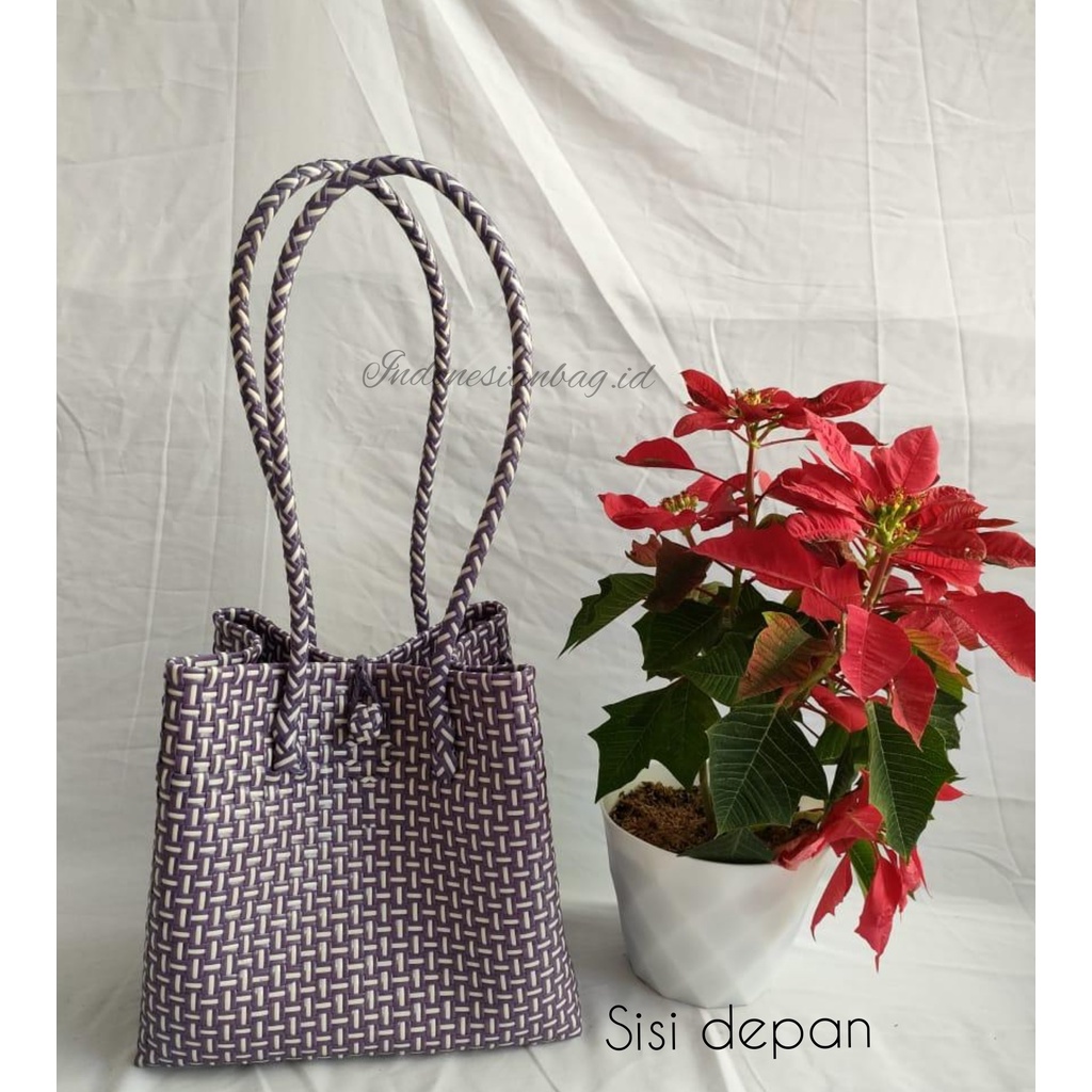 Tas Anyaman Jali Ungu Putih / Tote Bag Jali
