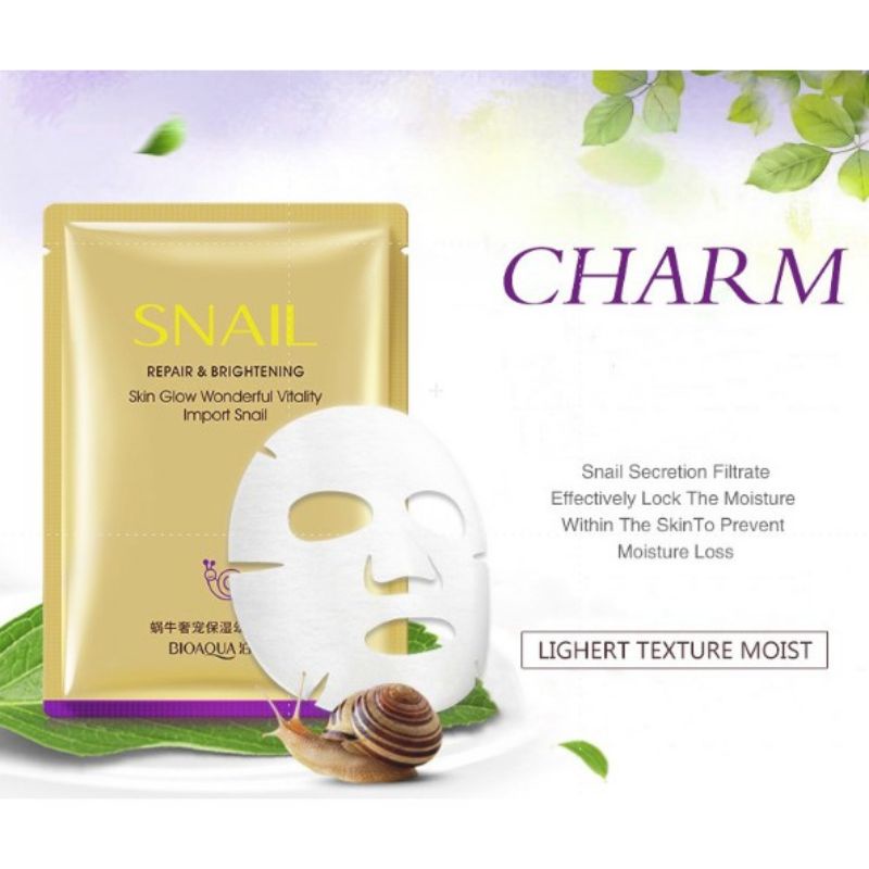 ☀️ YAMSHOP88 ☀️ BIOAQUA SNAIL MASKER WAJAH -BIOAQUA REPAIR AND BRIGHTENING SNAIL SHEET MASK MAKASSAR