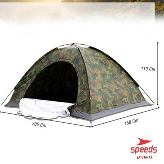[[BISA COD]] Tenda Camping Hiking outdoor kapasitas (2 orang) otomatis speeds LX018-13 ARMY LORENG T