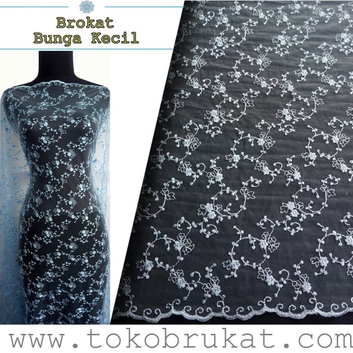 Kain Brukat / Kain Brokat - Chantily Bunga Kecil