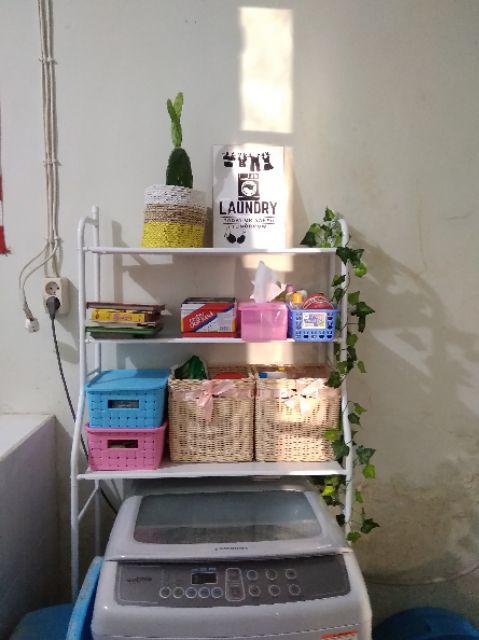 Walldecor L121 Pajangan Dinding Laundry Shabby Vintage Hitam Putih