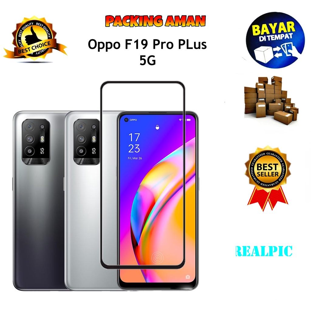 Tempered Glass Oppo F19 Pro Plus 5G 2021 Full Cover / Full Screen Protector Anti Gores