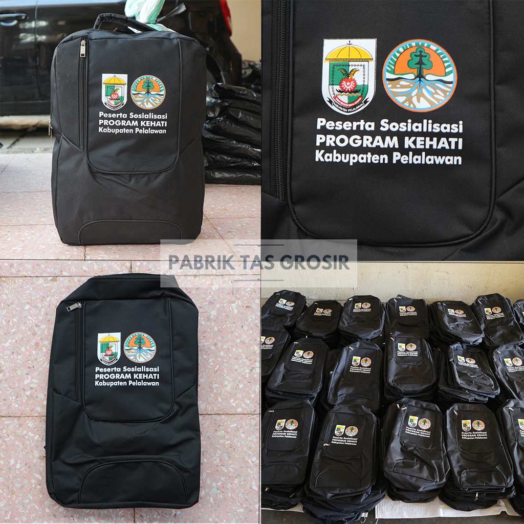 GROSIRAN MURAH TAS SABLON CUSTOM PROGRAM KEHATI KABUPATEN PELALAWAN SEMINAR SOUVENIR BACKPACK CUSTOM BAGUS