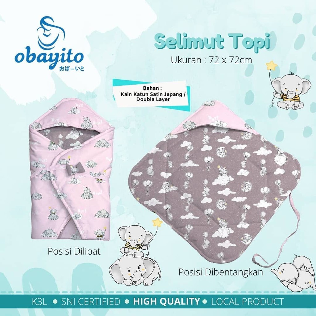 Obayito Selimut Topi bahan katun jepang OB-035