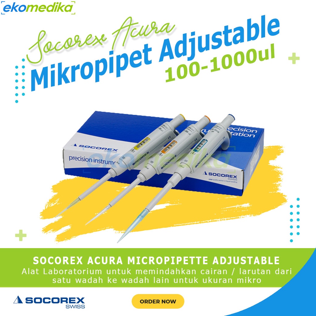 SOCOREX Mikropipet Adjustable SOCOREX | Micropipette Socorex Acura 825 10-100 ul 100-1000ul 0.5-10ul