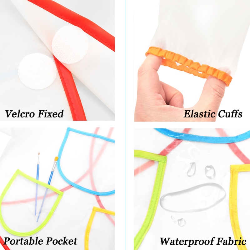 Celemek Lengan Panjang Anti Air / Kotor Untuk Anak 0-12 Tahun