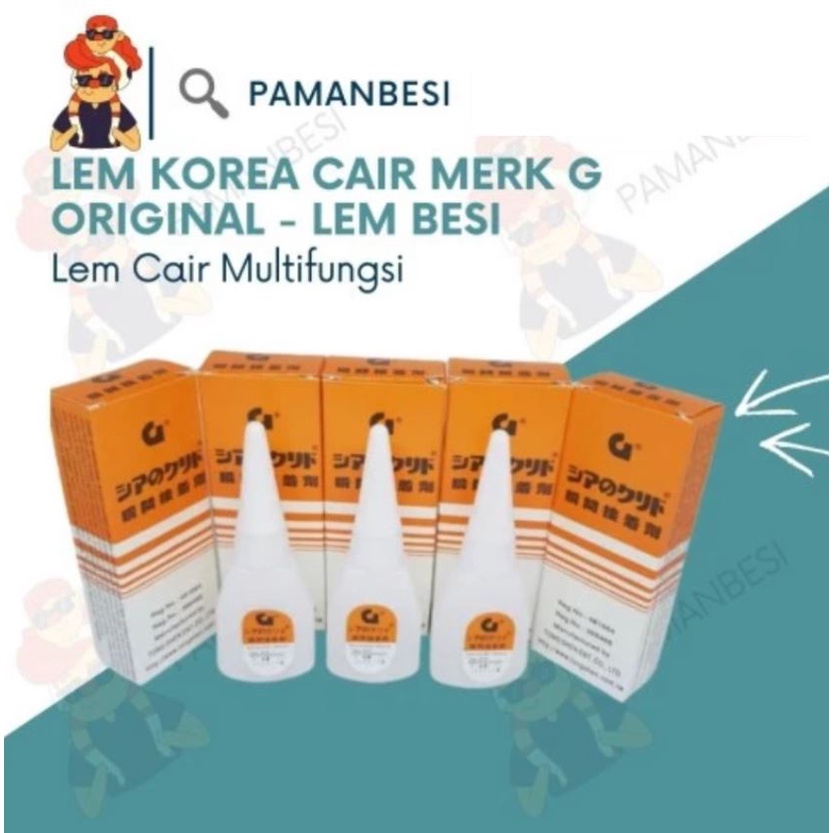 

Lem Korea Cair Merk G - Original - Lem Besi - Lem Cair Multifungsi