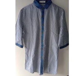 Kemeja garis garis biru