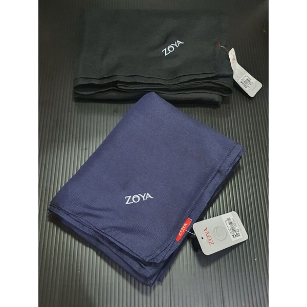 Zoya Aisha Plain Elzatta Scarf Syari Syar'iSize Jumbo Ready Hitam Dan Navy Original 100%
