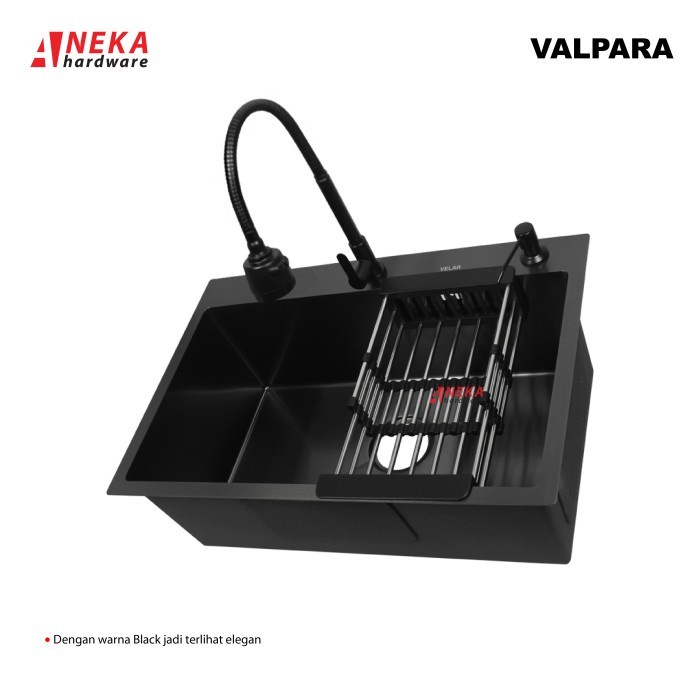 Wastafel - Kitchen Sink Velar 6845 Black / Bak Cuci Piring Paket Lengkap Hitam