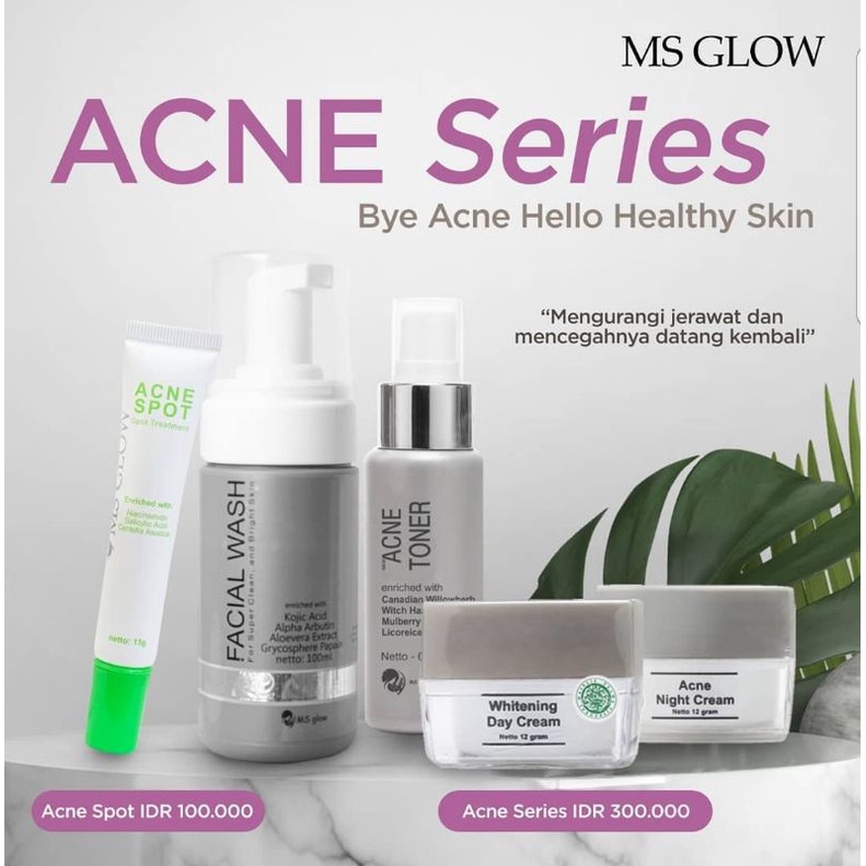 Paket Acne+Acne Spot Treatment[Jerawat Batu/Radang/Nanah] MS GLOW.