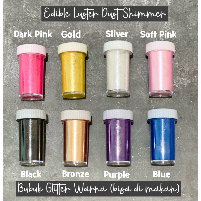 

Edible Luster Dust import foodgrade cutter alphabet alas adonan sprinkle topper loyang pie