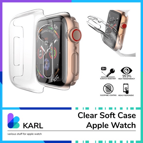 Soft Case Apple Watch Transparant Silicone Full Screen Protector iWatch Clear Cover 38/40/41/42/44/45mm All Series