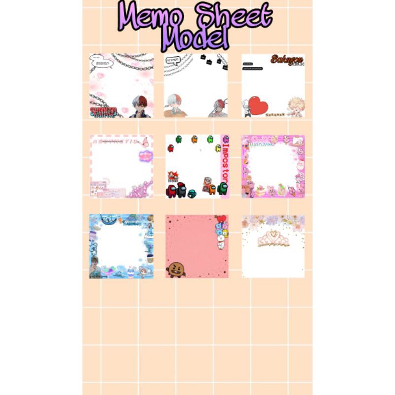 

Memo sheet/memo kertas/kertas catatan