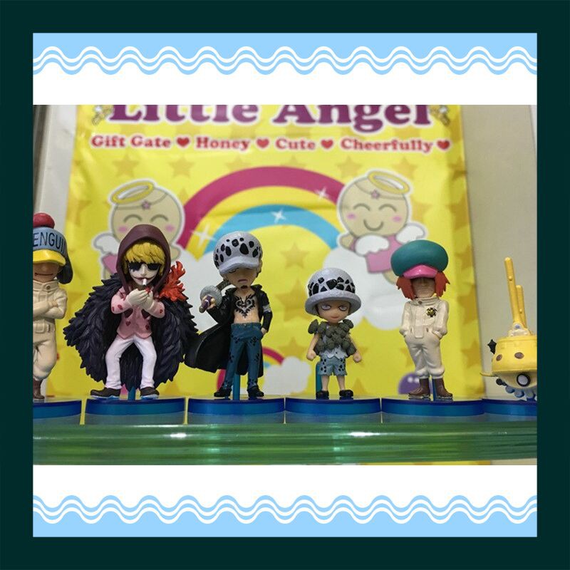 Action Figure Murah Anime One Piece 6 Pcs/set Corazon Trafalgar Law Pvc Angka Mainan Model Brinquedo